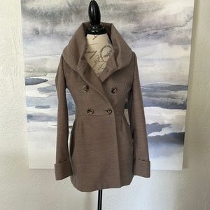 New York & Company double breasted peacoat light brown